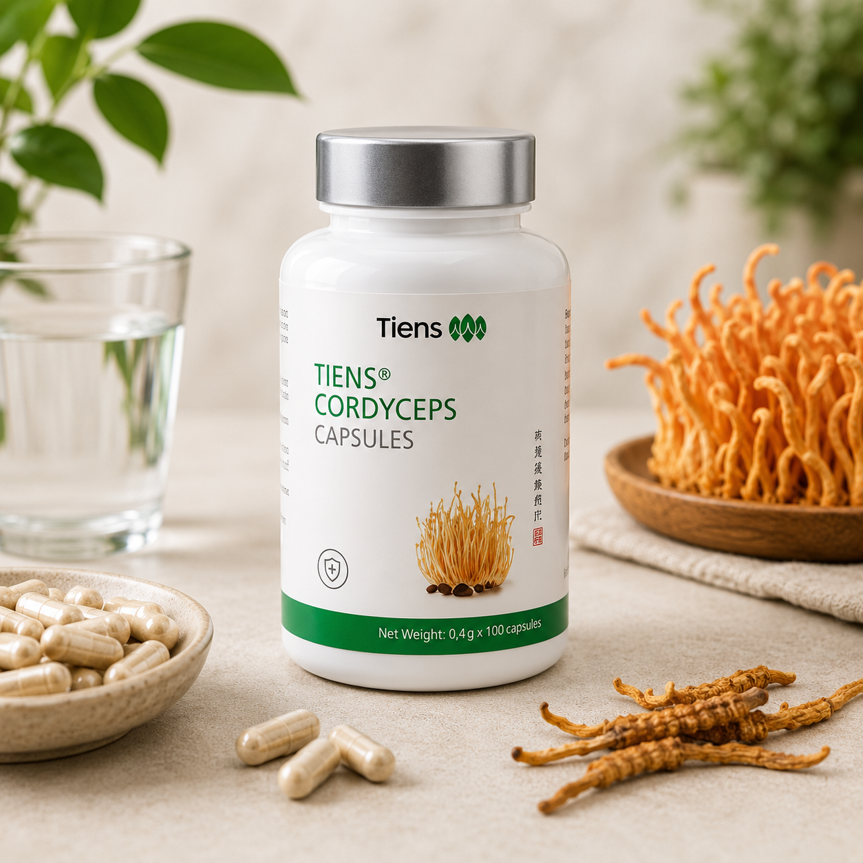 TIENS Cordyceps – kininio kordicepso micelių maisto papildas, 100 kapsulių