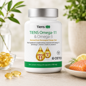 TIENS Omega-11 & Omega-3 – Norvegijos silkių aliejaus maisto papildas, 60 kapsulių