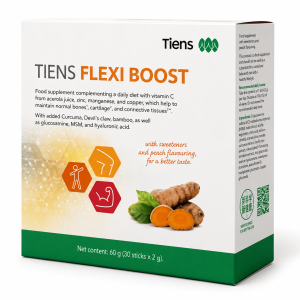 TIENS Flexi Boost – maisto papildas su gliukozaminu, MSM, hialurono rūgštimi, vitaminu C, cinku, manganu ir augaliniais ekstraktais. 30 pakelių po 2 g.