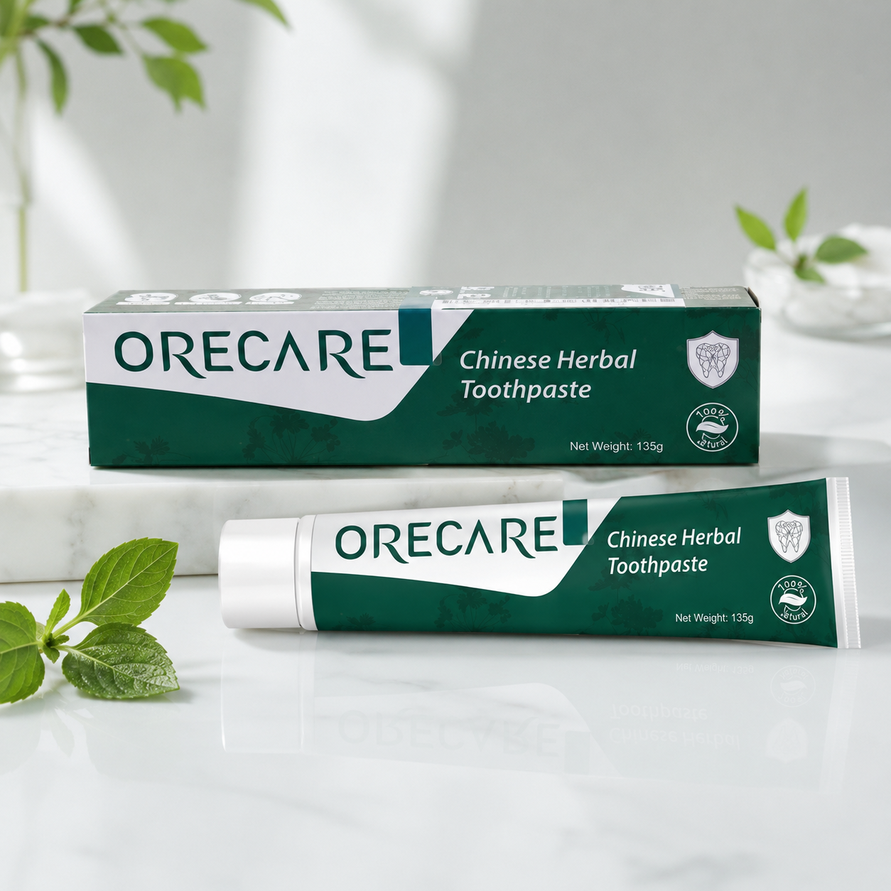 Dantų pasta „Orecare Herbal“ – žolelių dantų pasta burnos higienai ir dantenų priežiūrai